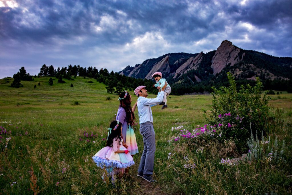 Wildflower elopement photography in Boulder Colorado foothills