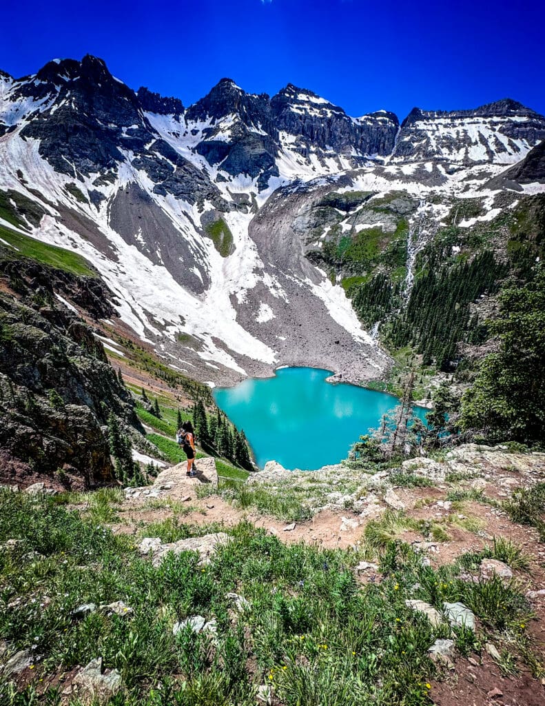 A photo of the blue lakes overlook near Ridgway, Colorado