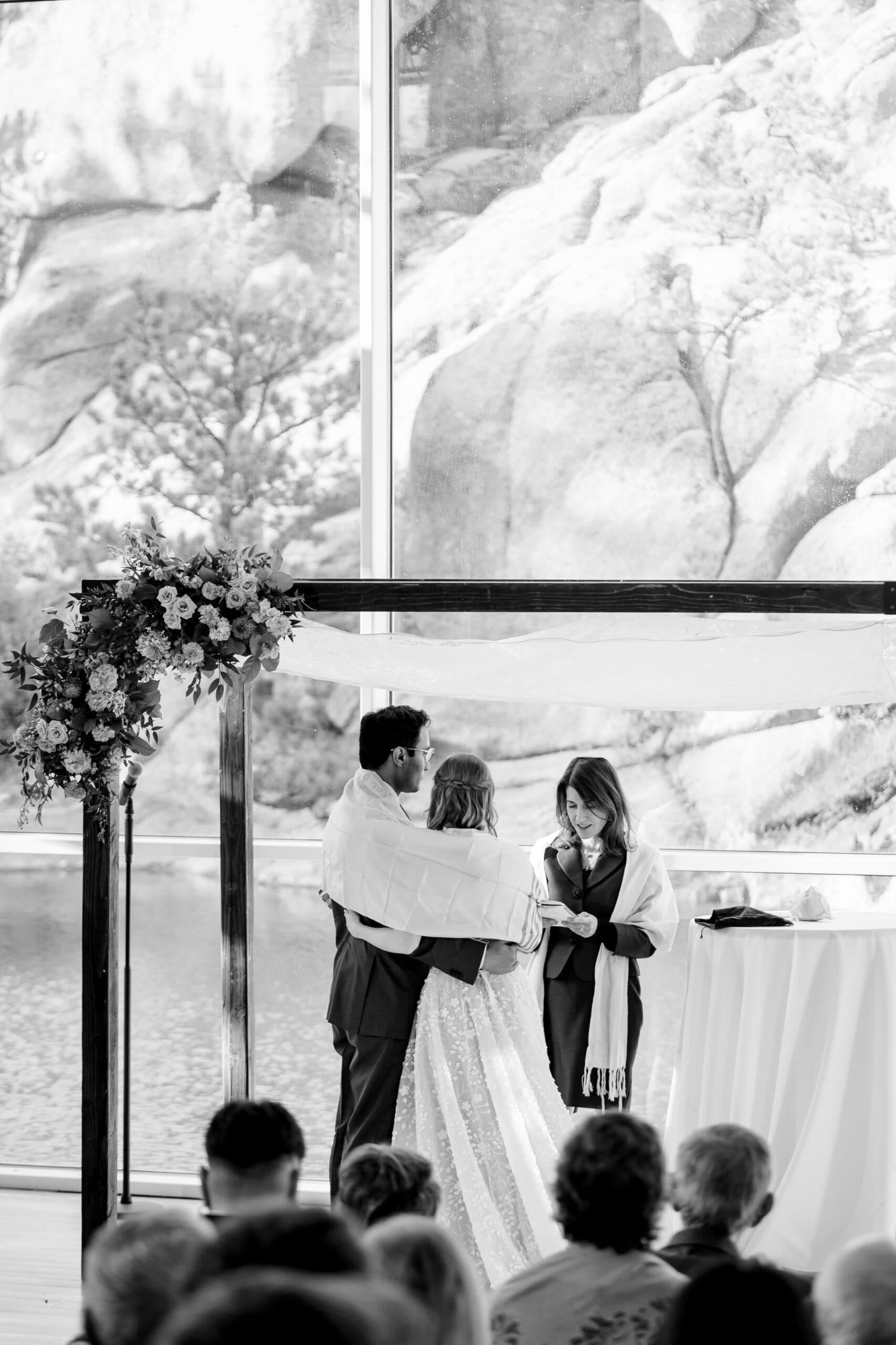 A couple during their Chuppah ceremony